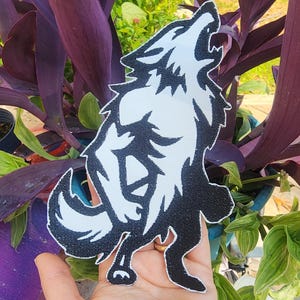 STANDING HOWLING WOLF Iron On Patch, Fashionably Twisted, Free Shipping, Sew On Patch, Back Patch, Unique Patch