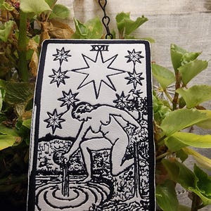 THE STAR TAROT パッチ、アイロン接着、オカルト、おしゃれにツイスト、ハロウィン、送料無料、縫い付け