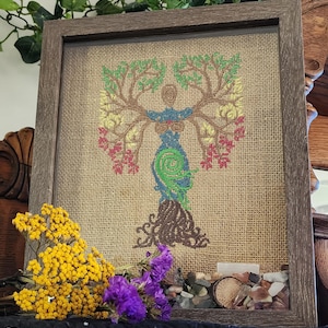 GAIA, Tree of Life, Goddess, Metaphysical Decor, Cottage Core, Wiccan, Pagan Art, Mother's Day Gift, Earth Day