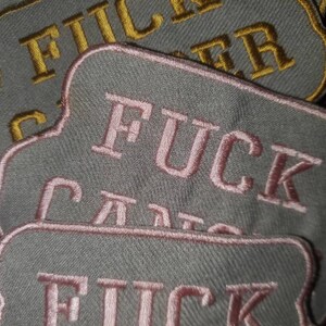 FUCK CANCER Patch: Embroidered Iron On Applique, Fashionably Twisted