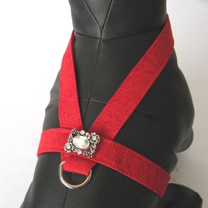 Harness - Bling Dog Harness &quot;Amore&quot; Style, Red Tiny Dog Harness, Puppy Harness, Small Dog Harness, Teacup Harness - Fancy Harness