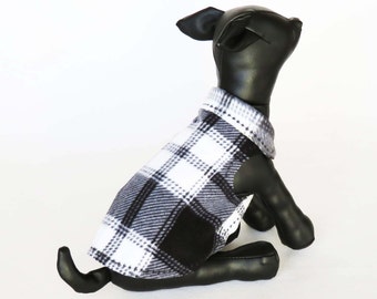 Plaid Dog Fleece Sweater - Tiny Boy Dog Jacket, Pet Sweater, Cat Coat, Yorkie, Chihuahua, Chinese Crested Pajama, Sphynx, Pet Sweatshirt.