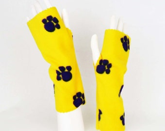 Fleece Fingerless Gloves – Dog Lover Texting Gloves, Driving Gloves, Fingerless Mittens, Hand Warmers, Stocking Stuffer, Arthritis Comfort