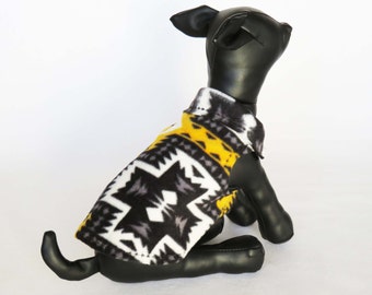 Southwest Dog Fleece Sweater, Tiny Boy Dog Jacket, Girl Dog Sweater, Pet Pajama, Cat Coat, Yorkie, Chihuahua, Chinese Crested, Sphynx.