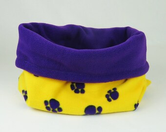 Yellow/Violet Reversible Cuddle Sack - Small Dog Snuggle Bag, Burrow Dog Bed, Dachshund Bed, Doxie Blanket, Chihuahua Bed, Cat Bed