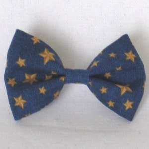 Blue Dog Bow Tie - Cat Bowtie, Patriotic Collar Add-on, Tiny Dog Collar Bow, Bow Dog Collar Add-On, Detachable Collar Bow, Removable Pet Bow