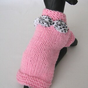 Ultra Warm Dog Sweater - Tiny Dog Sweater - Pink Puppy Sweater - Toy Dog - Hand Knitted Pet Sweater