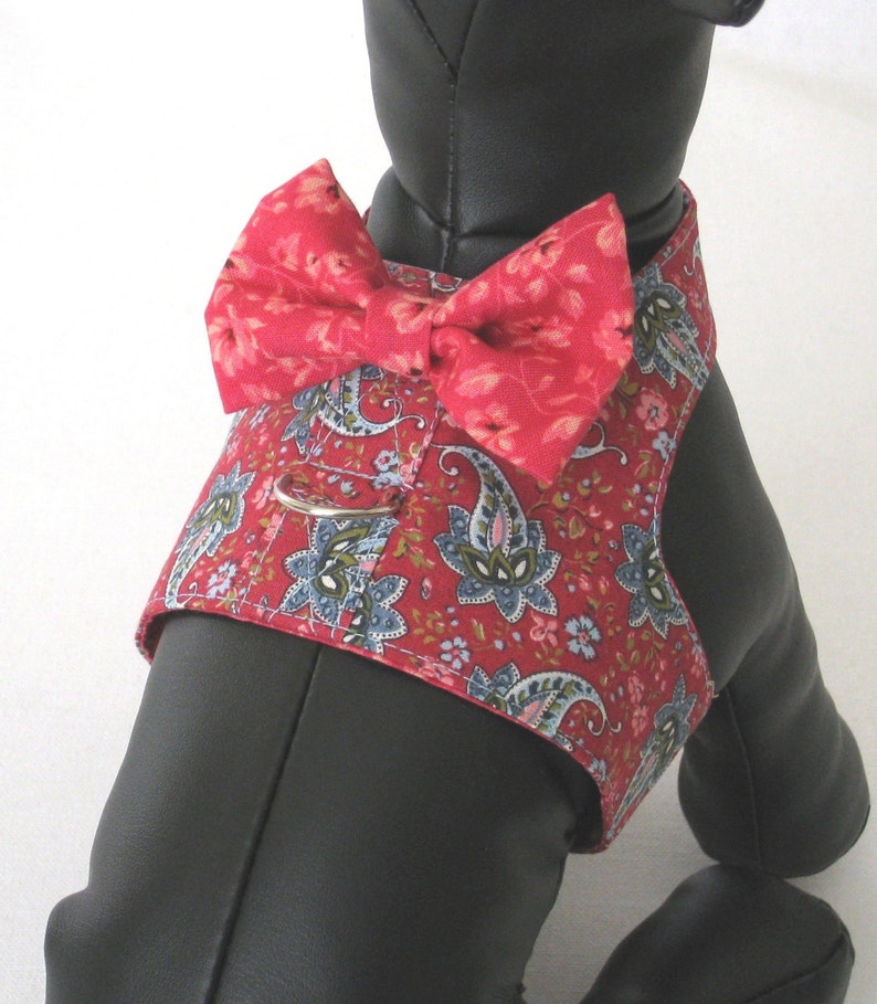 XXS Paisley Dog Harness Vest Tiny Dog Harness With Ruffles Etsy