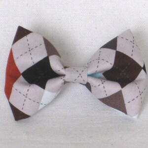 Argyle Dog Bow Tie - Cat Bowtie, Collar Add-on, Tiny Dog Collar Bow, Detachable Collar Bow, Removable Pet Bow, Collar Decoration