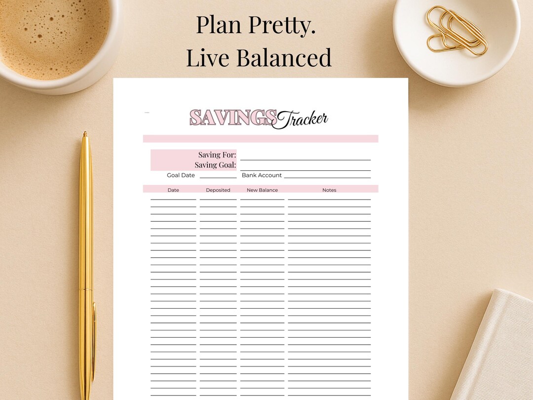 Savings Tracker | Savings Goal Template | Budget Planner Printable ...