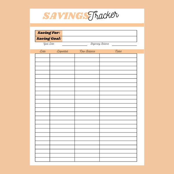 Savings Tracker Honeydew & Bubbly, Pretty Stylish Finance Tracking, Downloadable PDF, Printable