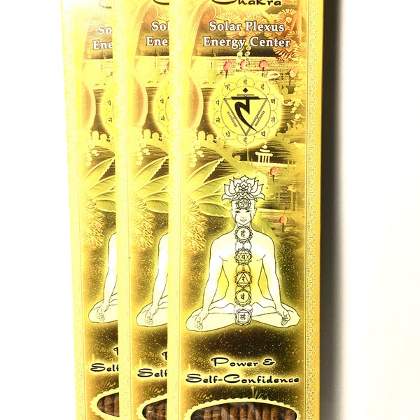 Manipura Chakra Incense-High Quality-Hand Crafted-Natural Home Fragrance-Indian Incense-Slow Burning-10 Stick Pack