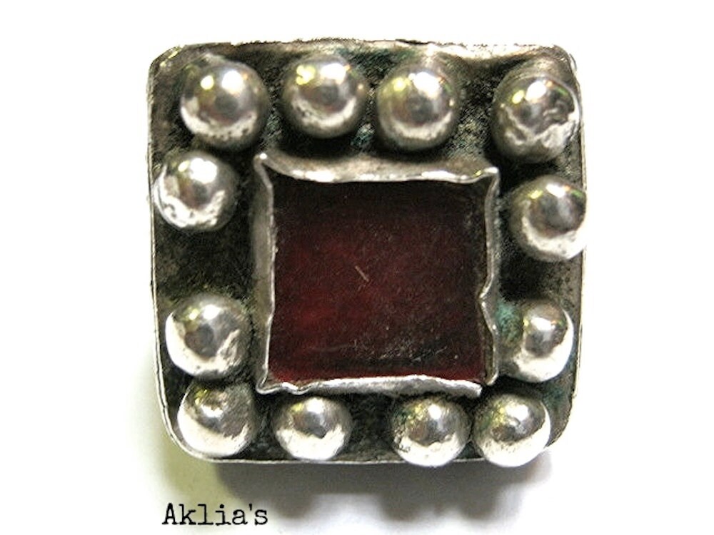 Ruby Red Ring . Old Ethnic Ring . Old Pashtun Silver Ring . | Etsy