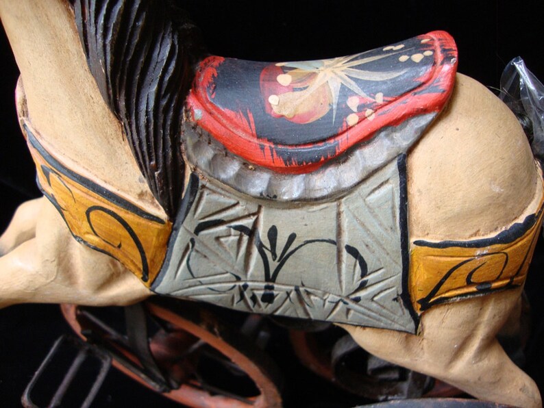 Vintage Toy Horse on Wheels Etsy