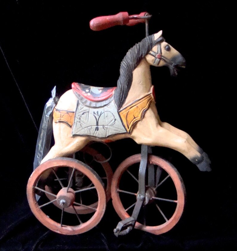 Vintage Toy Horse on Wheels Etsy