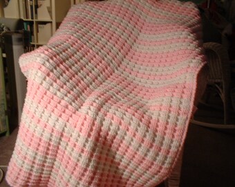 Waffle Strips for Baby - Pink and White 116