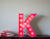 Vintage Inspired Marquee Light- Letter K, home decor, lighted letter, marquee letter, marquee light, letter, vintage, initial, wall art