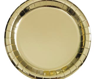 gold paper plates etsy