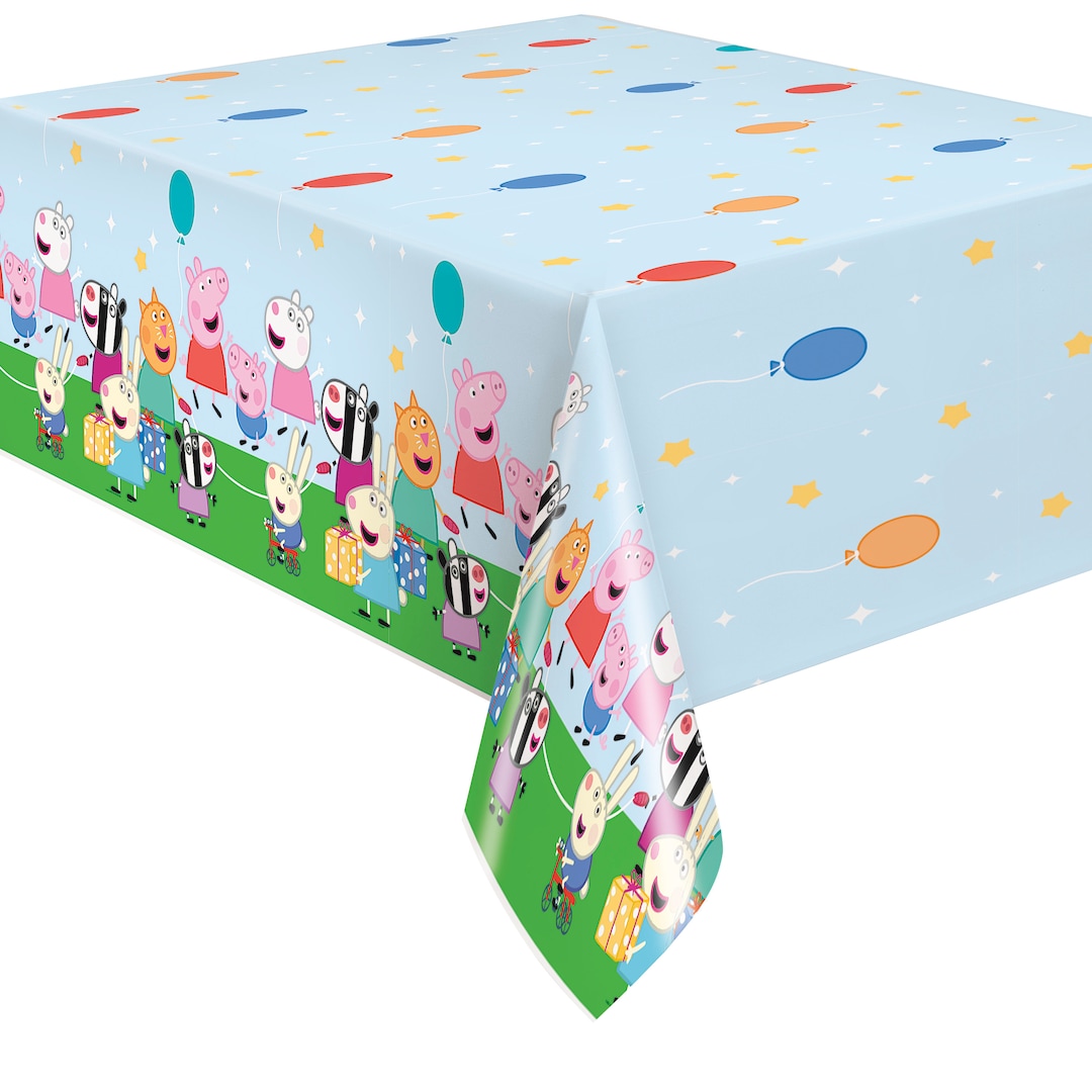 Peppa Pig Plastic Table Cover Peppa Pig Birthday Party Peppa Etsy