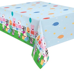Peppa pig Plastic table cover, Peppa pig birthday party, Peppa pig party supplies, Peppa pig tablecloth