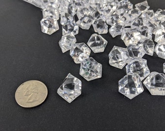 Clear acrylic rocks, acrylic rock filler, vase filler, gems, acrylic gems, table scatter, ice rocks, crystals, cubes