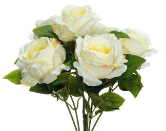 Ivory Artificial cottage rose bouquet