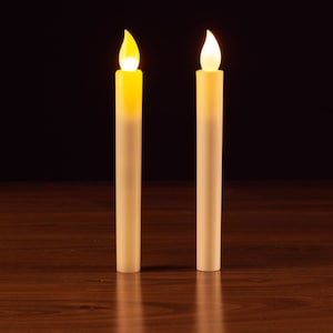 Set of 6 - 8.75" LED flickering flameless taper candles, home decor, christmas lighting