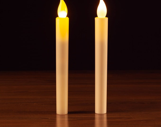 Set of 6 - 8.75" LED flickering flameless taper candles, flickering flameless candles, flameless LED taper candles, LED candlesticks