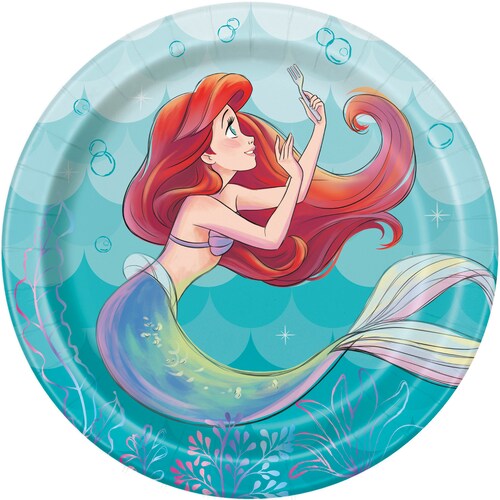 7" little mermaid ariel plates, little mermaid party supplies, mermaid plates, little Mermaid birthday, disney princess party