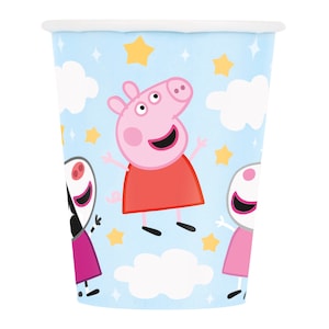 Peppa pig 9oz paper cups, Peppa pig birthday party, Peppa pig party supplies, Peppa pig tableware, peppa pig dessert plates