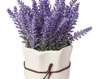 9 in, 2 Pack Okuna Outpost Artificial Potted Flowers Fake Lavender Plants for Home Decor 9 in, 2 Pack Okuna Outpost Artificial Potted Flowers Fake Lavender Plants for Home Decor