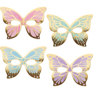 8 Butterfly paper masks for kids birthday, butterfly shimmer party supplies, pink purple birthday, toddler birthday party, butterfly favors