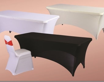 6 foot rectangle Spandex tablecloths, spandex fitted table cloths, fitted table covers, banquet table cover