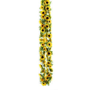 6 foot long artificial garland with sunflowers, sunflower garland, sunflower wedding decor, artificial garland, sunflower party supplies