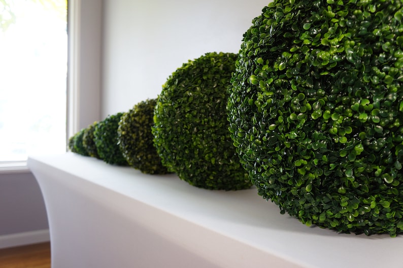 Artificial round green topiary balls for indoor decor, boxwood ball, faux plants image 8