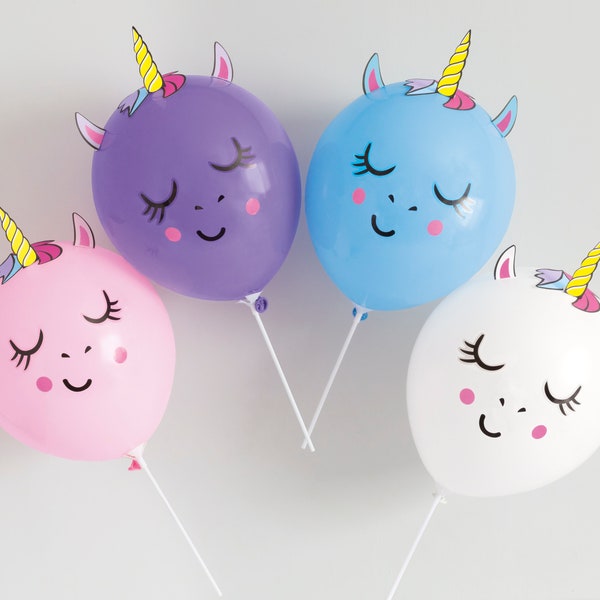 4 DIY unicorn balloon decorating kits, unicorn birthday party. Unicorn party decor,  unicorn party favors, unicorn crafts, unicorn birthday