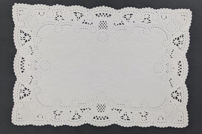 8 Rectangle White Paper Doilies White Rectangle Paper Etsy