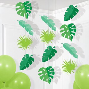 Hanging Leaf Cutouts, Monstera Leaves, Dinosaur Party, Leaf Party Decor ...