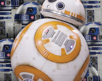 Star wars lunch napkins for partys, star wars birthday, Star wars table decor, Star Wars napkins, bb8, r2d2