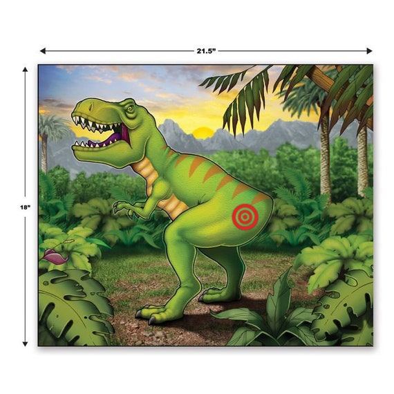 Pin The Tail On The Dinosaur Game With Tail Stickers For Birthday