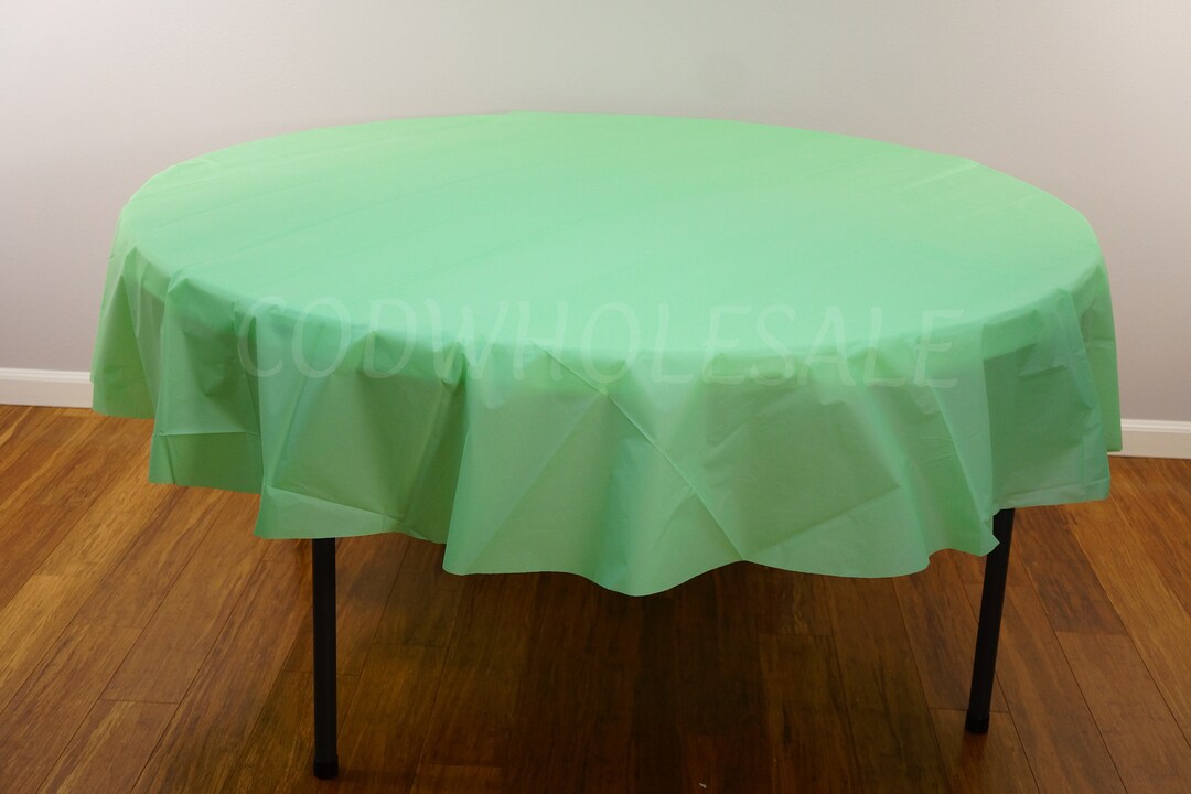 84 Round Mint Pastel Green Plastic Tablecloths for Etsy