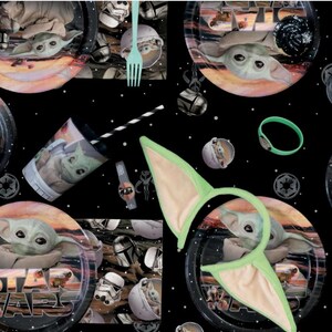 Star wars plastic tablecloth for party, Baby yoda, Star wars the child, star wars birthday, Star wars table decor, mandalorian image 2