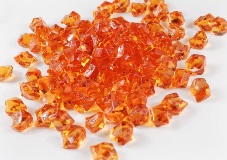 Orange acrylic rock table scatter vase filler rock gem Etsy