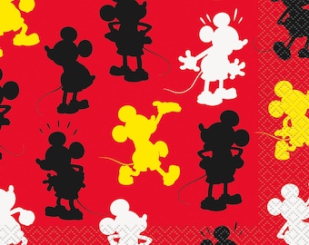 Mickey mouse party napkins, Mickey mouse birthday, Mickey birthday, first birthday party, mickey mouse boy party, disney boy party ideas