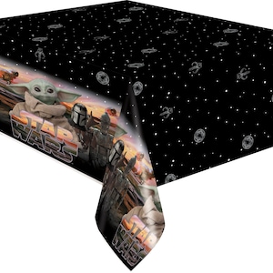 Star wars plastic tablecloth for party, Baby yoda, Star wars the child, star wars birthday, Star wars table decor, mandalorian image 1
