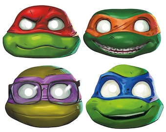 TMNT paper mask favors, Teenage mutant ninja turtles party supplies, Kids birthday, boy party ideas, licensed by UNIQUE INDUSTRIES