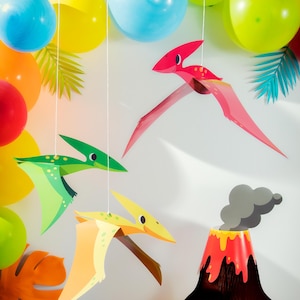 Hanging Pterodactyl decorations for dinosaur birthday, dinosaur birthday party, baby first birthday, first birthday decorations, boy dino