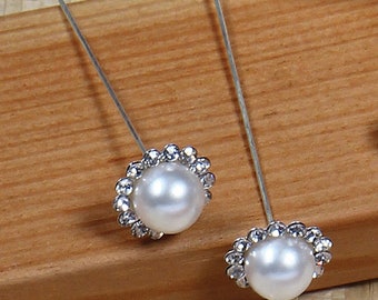 18- 3" diamond and pearl floral pin, picks