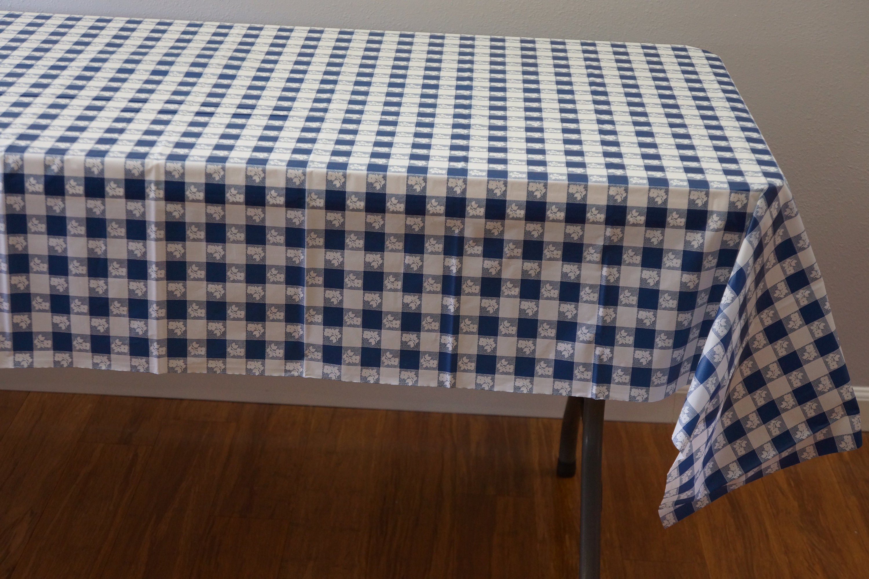 Blue/white Gingham print tablecloth picnic tablecloth blue Etsy