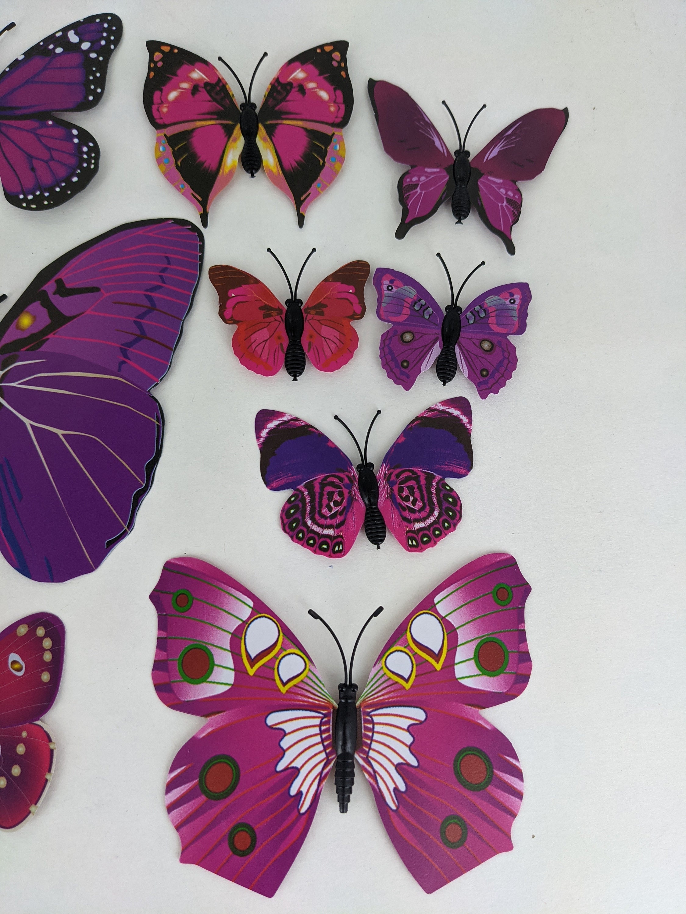 12 purple plastic craft butterflies-pf751566pu